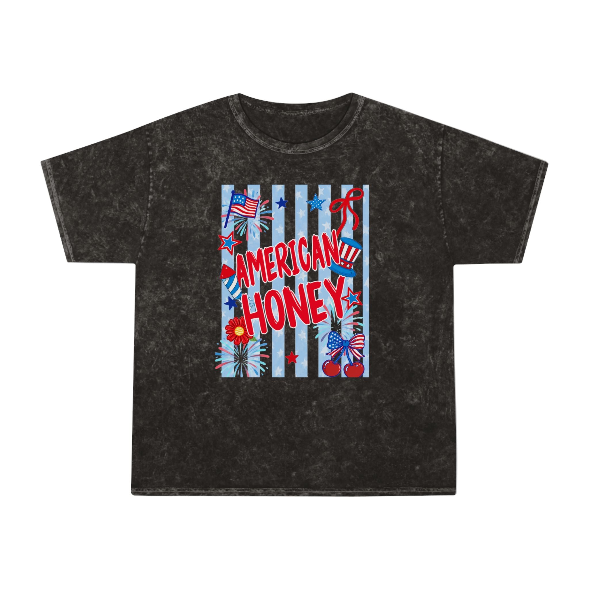 American Honey Mineral-Wash T-Shirt — Patriotic 4th of July Graphic Tee
